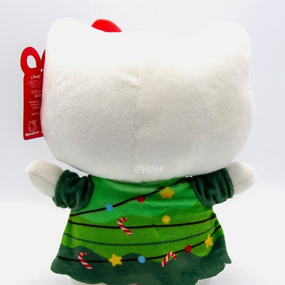 8" Hello Kitty in Christmas Tree Outfit Sanrio Holiday Plush Toy BNWT - Picture 4 of 5